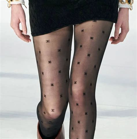 white chanel tights|chanel tights black.